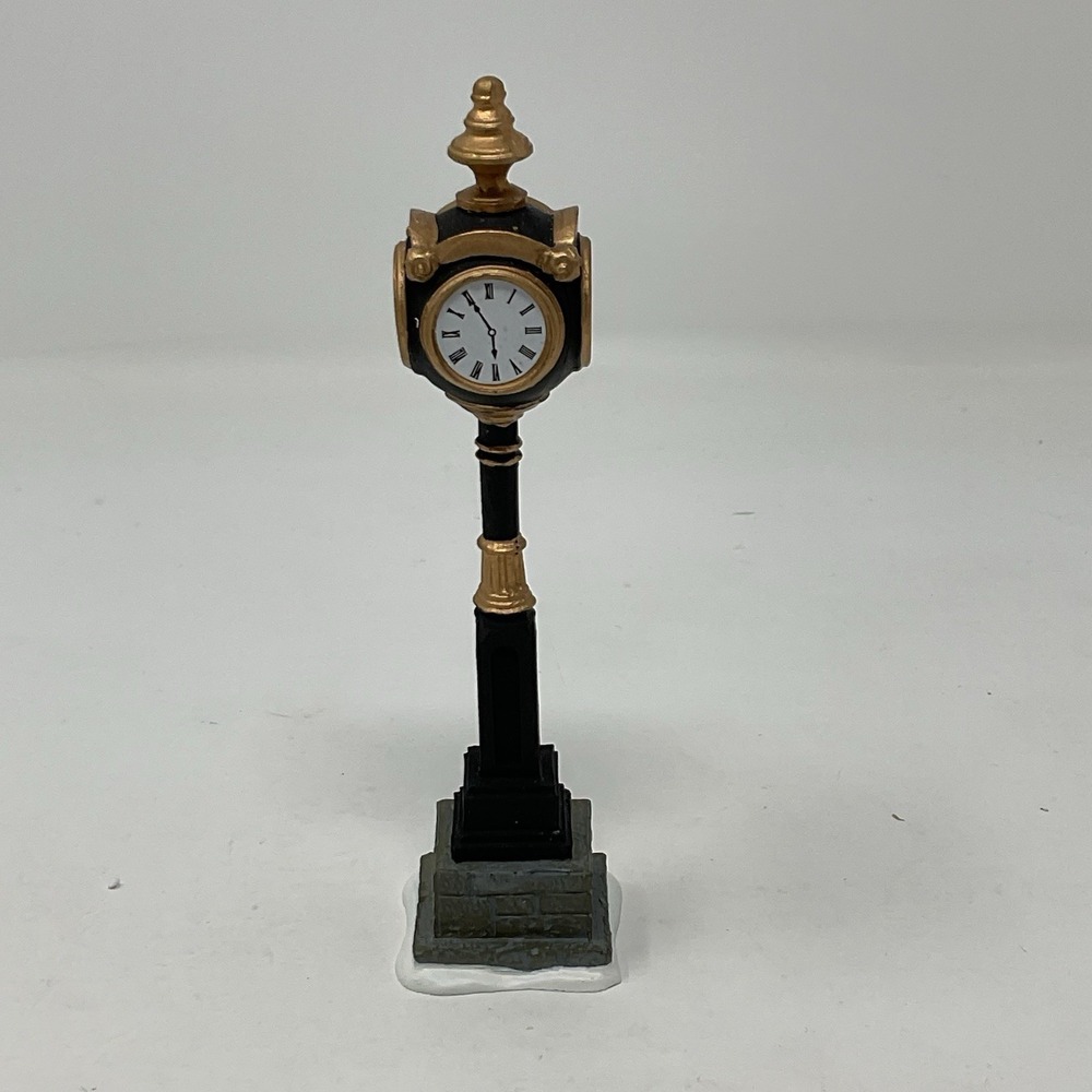 Dept 56 Village Accessories Uptown Clock Black Gold 4025447 Christmas
